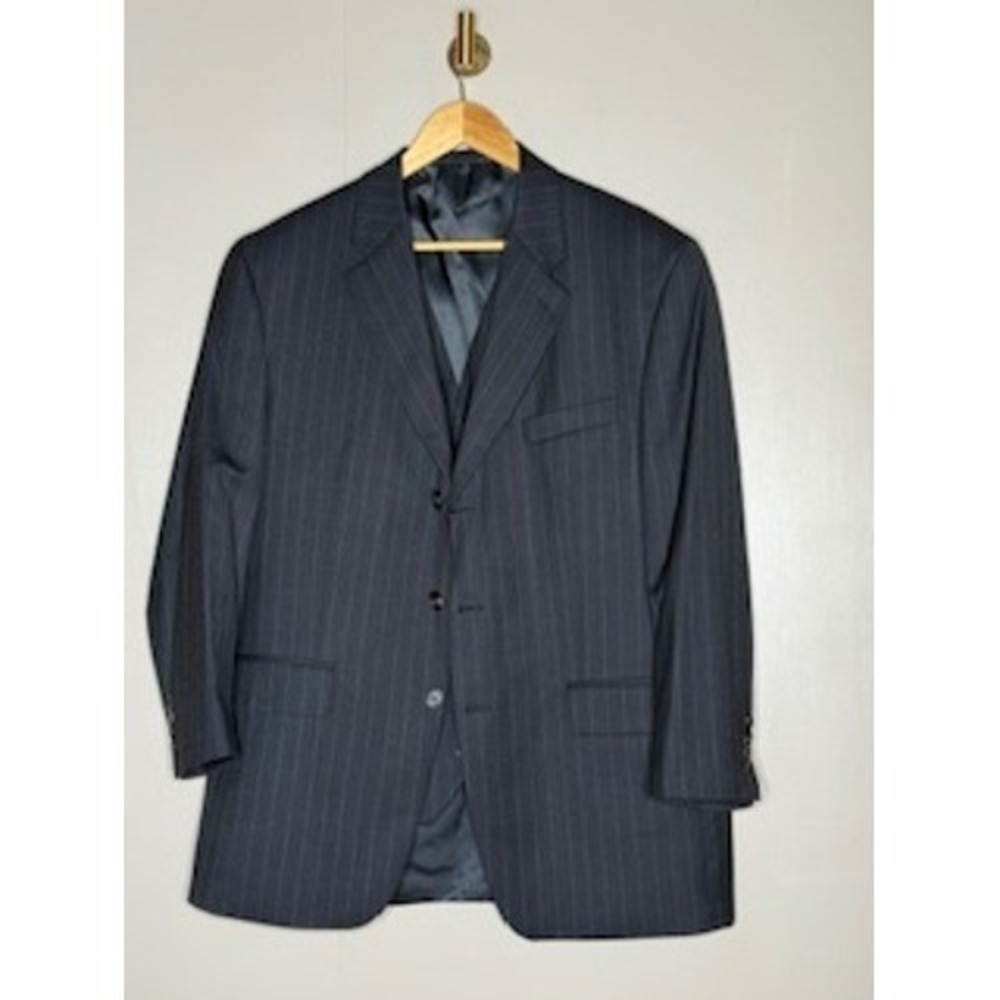 Ralph Lauren Dark Gray Pinstripe Blazer Vest Set Mens 46S
